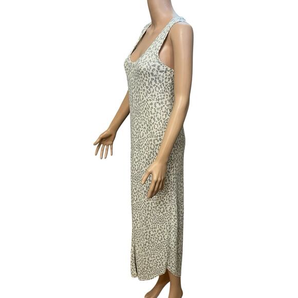 Z Supply Luna Hacci Knit Maxi Tank Dress Small Spotted Animal Print Ribbed Cozy - Picture 3 of 8